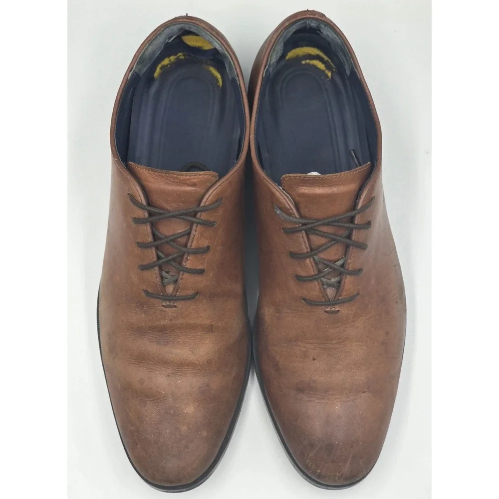 Cole Haan Jefferson Grand Brown Leather Plain Toe Oxford Shoes Mens 10.5M